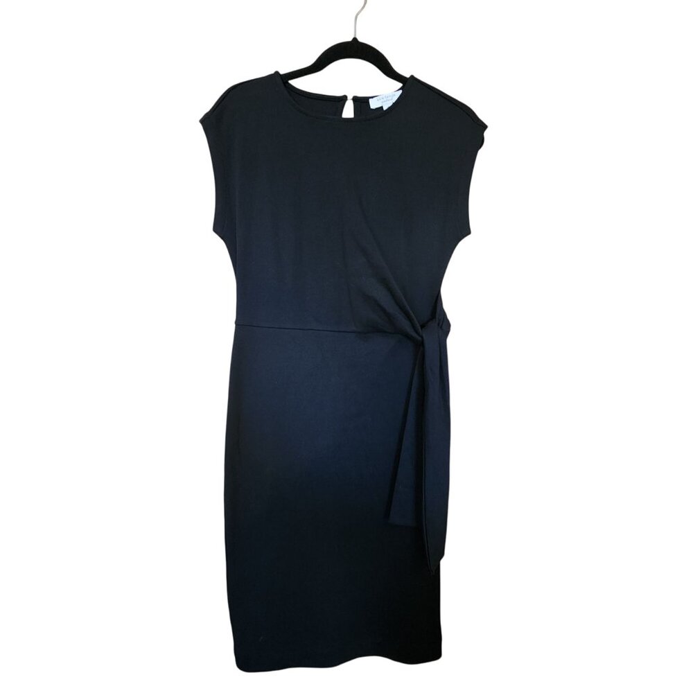 Ann Taylor Weekend Black Petite Belted Mock Neck Dress Womens Size Petite Small